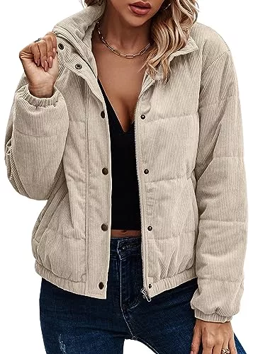 ASOMI Jacken ASOMI Jacke Damen Kuschelige Fleecejacke Übergangsjacke Gefüttert Langarm Reißverschluss Herbst-Wintermantel mit Taschen