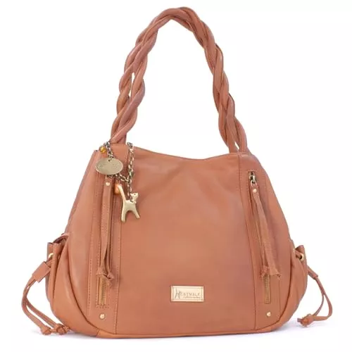 Catwalk Collection Handbags Taschen & Rucksäcke Catwalk Collection Handbags - Damen Leder Schultertasche - Handtasche Groß - Tote Bag mit Viele Fächer - CAZ