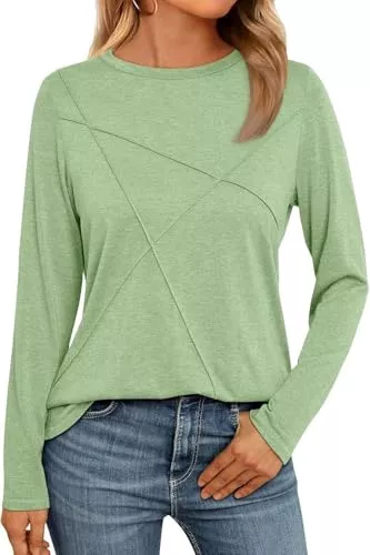 NAIOSS Langarmblusen NAIOSS Damen Oberteile Elegant Langarmshirt Herbst Tshirt Baumwolle Casual Shirts Tunika Tops