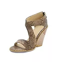 JIEEME High Heels Women fashion pointed toe Block heel zip high heel with 10 cm easy walking casual sandals for women big size