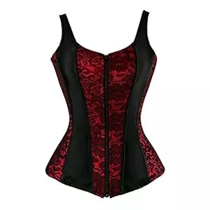 Jutrisujo Tops Jutrisujo Korsett Vollbrust Corsagen Und Bustier Mit Strapse Reissverschluss Spitze Gothic Burlesque Top Satin Halloween