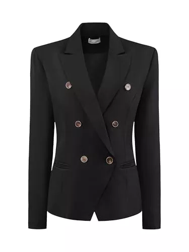 Hobemty Blazer Hobemty Damen Zweireihiger Blazer Langarm Casual Arbeitsanzug Blazer Jacke