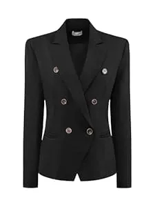 Hobemty Blazer Hobemty Damen Zweireihiger Blazer Langarm Casual Arbeitsanzug Blazer Jacke