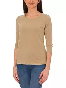 Alkato Langarmshirts Alkato Damen Shirt 3/4 Arm mit Rundhals