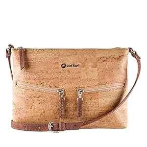 Corkor Taschen & Rucksäcke Corkor Veganer Umhängetasche Damen Geldbeutel Schultertaschen Handtasche Schulter Natur-Leder Natur