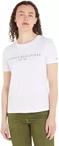 Tommy Hilfiger T-Shirts Tommy Hilfiger Damen T-Shirt Kurzarm Logo Rundhalsausschnitt