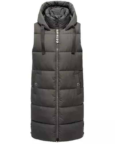 Navahoo Westen Navahoo Damen Steppweste Stehkragen gefüttert Ärmellose Outdoor Weste mit Kapuze B942