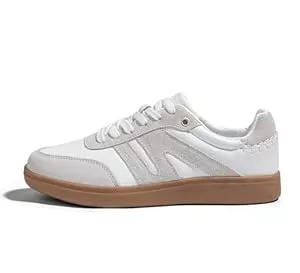 LUCKY STEP Sneaker & Sportschuhe LUCKY STEP Damen Klassische Retro Sneaker mit Gummisohle - Modische Leder-Freizeitschuhe für Tennis und Skateboarden, rutschfeste Turnschuhe