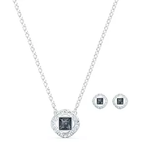 Swarovski Schmuck Swarovski Una Angelic Square Set, grau, rhodiniert, Amazon Exklusiv