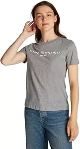 Tommy Hilfiger T-Shirts Tommy Hilfiger Damen T-Shirt Kurzarm Logo Rundhalsausschnitt