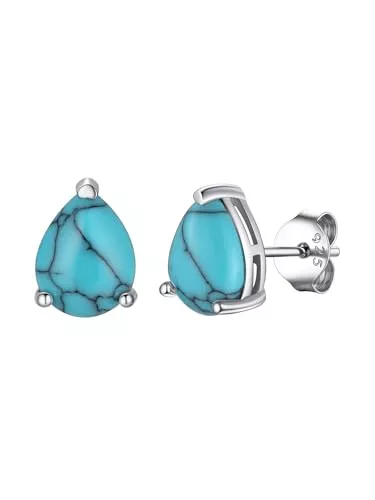 Supcare Schmuck Supcare Türkis Ohrringe für Damen Frauen 925 Sterling Silber Ohrringe Herz/Rund/Tropfen Ohrstecker mit Zirkonia Turquoise Creolen Ohr Stud Hypoallergen Ohrschmuck für Geburtstag Jahrestag