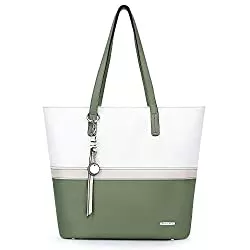 Pomelo Best Taschen & Rucksäcke Pomelo Best Handtasche Damen Shopper Groß Damen Tasche für Büro Schule Einkauf (Grün)