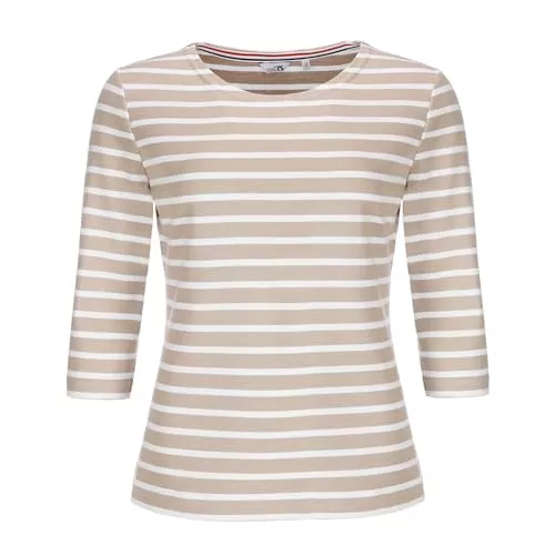 modAS Langarmshirts modAS Bretonisches Damenshirt mit 3/4-Arm - Streifenshirt Ringelshirt Basic Shirt Gestreift aus Baumwolle