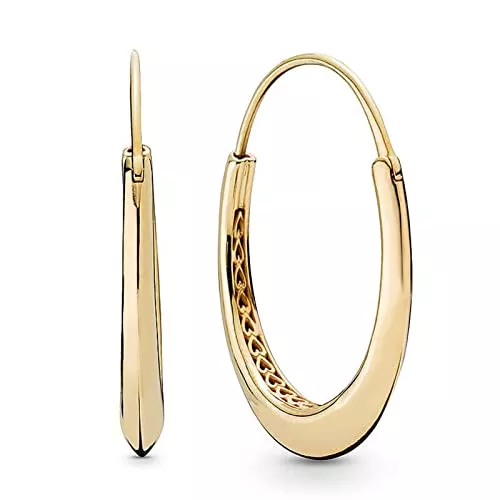 PUYYDS Schmuck 925 Sterling Silber Golden Shine Square Sparkle Hoop Luftballon und Herz süße Pilz Pandora Ohrringe für Frauen Schmuck Geschenk