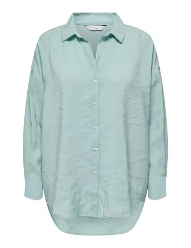 ONLY Hemdblusen ONLY Damen Onlzazima L/S Loose Shirt WVN Oversize-Hemd Mit Knopfverschluss Und Längerem Rückenausschnitt