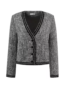 Hobemty Blazer Hobemty Damen Blazer Langarm Tweed Langarm Arbeit Büro Kurze Jacke