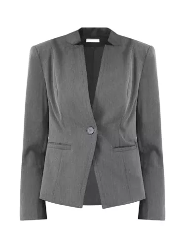 Hobemty Blazer Hobemty Damen Kragenlos Professioneller Blazer Formelle Arbeit Business Anzugjacke