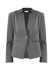 Hobemty Blazer Hobemty Damen Kragenlos Professioneller Blazer Formelle Arbeit Business Anzugjacke