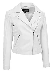 A1 FASHION GOODS Jacken A1 FASHION GOODS Damen Weich Echtes Leder Biker Jacken Ausgestattet Gesteppt Farben Bella