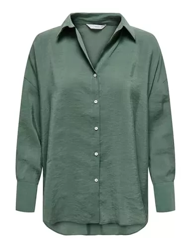 ONLY Hemdblusen ONLY Damen Onlzazima L/S Loose Shirt WVN Oversize-Hemd Mit Knopfverschluss Und Längerem Rückenausschnitt