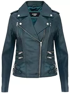 Infinity Leather Jacken Infinity Leather Damen Retro 100% Nappaleder Bikerjacke