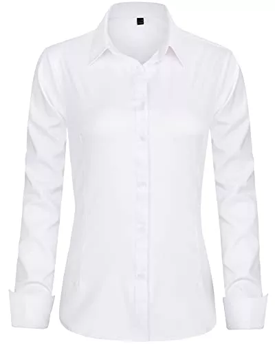 J.VER Hemdblusen J.VER Womens Dress Shirts Long Sleeve Button Down Shirts Wrinkle-Free Solid Work Blouse