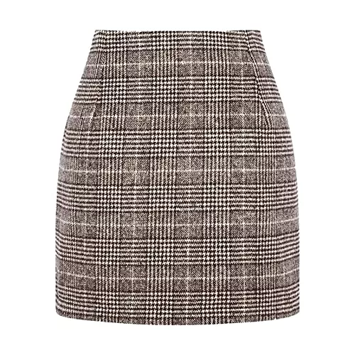 Generisch Röcke Damen Kariert Röcke Büro Rock Bleistift Figurbetont Minirock Mit Plaid A Linie Hohe Taille Herbstrock Herbst Kurze Freizeitrock Bleistiftrock Arbeitsrock