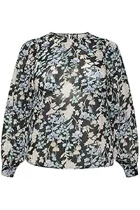 KAFFE Langarmblusen KAFFE Damen Bluse Langarm Rundhals Print Shirt Damen Bluse Langarm Rundhals Print Shirt