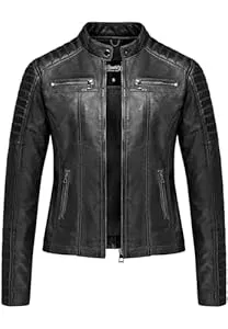 REPUBLIX Jacken REPUBLIX Damen Echtleder Jacke Biker Zipper Lederjacke RJ-8002