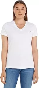 Tommy Hilfiger T-Shirts Tommy Hilfiger Damen Heritage V-Neck Tee Kurzarm Strickoberteile