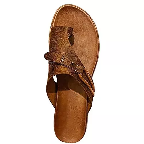 MFFACAI Sandalen & Slides MFFACAI Slide Sandalen für Damen mit Fußbett Kork Verstellbare Schnallenriemen Bogenstütze Slip On Slides