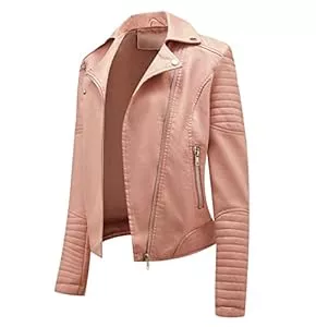 Peuignao Jacken Bikerjacke Damen Kunstlederjacke Biker Faux Lederjacke Damen Kunstleder Pu Jacke Damen Leder Faux Leather Jacket for Women Lederjacken Lederjacke Frauen Jacken für Damen Leder Imitation Jacke Damen