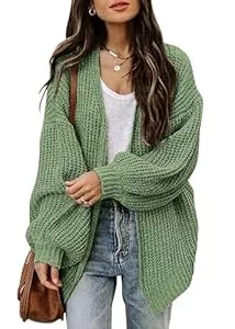 Jhsnjnr Strickjacken Jhsnjnr Strickjacke Damen Dicke Offene Front Strickmantel Oversize Pullover Herbst Langarm Grobstrick Warme Cardigan