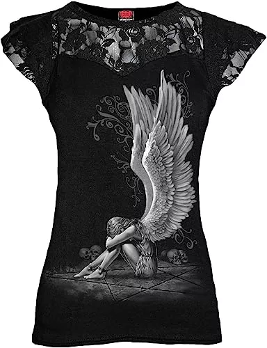 Spiral T-Shirts Spiral Enslaved Angel Frauen T-Shirt schwarz Undefiniert Everyday Goth, Gothic