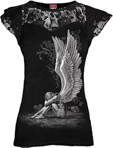 Spiral T-Shirts Spiral Enslaved Angel Frauen T-Shirt schwarz Undefiniert Everyday Goth, Gothic