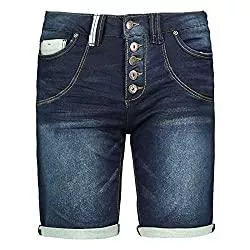 Sublevel Shorts Sublevel Damen Denim Bermuda Chino Stretch Shorts mit Aufschlag Bequeme Kurze Hose im Used Look