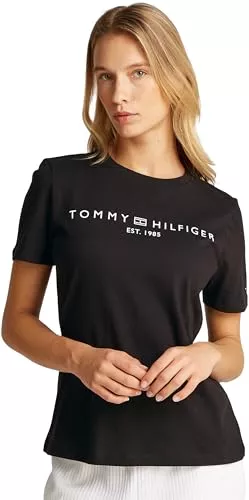 Tommy Hilfiger T-Shirts Tommy Hilfiger Damen T-Shirt Kurzarm Logo Rundhalsausschnitt