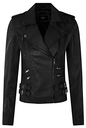 Infinity Leather Jacken Infinity Leather Damen Retro 100% Nappaleder Bikerjacke