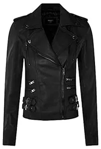 Infinity Leather Jacken Infinity Leather Damen Retro 100% Nappaleder Bikerjacke