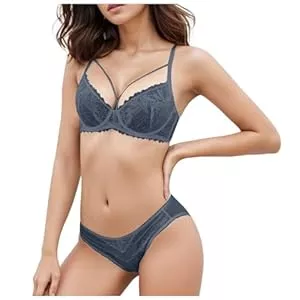 DBMZV Unterwäsche & Dessous Dessous Set ReizwäSche Damen Dessous Set Spitzen Unterwäsche Sexy Reizwäsche mit Strapsen BH und G-String mit Strumpfgürteln 3 Teilige Sexy Dessous UnterwäSche Frauen Sexy