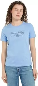 Tommy Hilfiger T-Shirts Tommy Hilfiger Damen T-Shirt Kurzarm Script Graphic aus Baumwolle