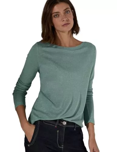 Cecil Langarmshirts Cecil Damen Glitter Jersey T-Shirt