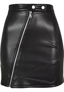 Urban Classics Röcke Urban Classics Ladies Synthetic Leather Biker Skirt, Frauen Rock im Kunstleder-Look, erhältlich in schwarz, Größen XS-5XL