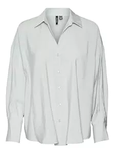 VERO MODA Langarmblusen VERO MODA Damen Vmqueeny Ls Oversize Shirt WVN Ga Noos Langarmshirt