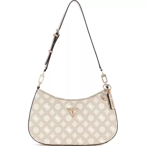 GUESS Taschen & Rucksäcke GUESS Noelle Top Zip Shoulder Bag Sand Logo