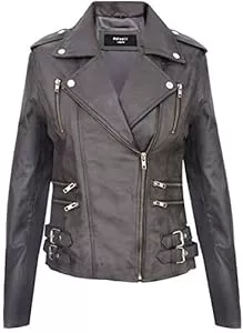 Infinity Leather Jacken Infinity Leather Damen Retro 100% Nappaleder Bikerjacke