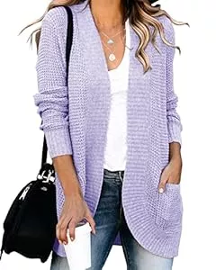 Saodimallsu Strickjacken Saodimallsu Damen Lose Open Front Strickjacke Langarm Lässige Leichte Weiche Strickpullover Mantel Mit Taschen