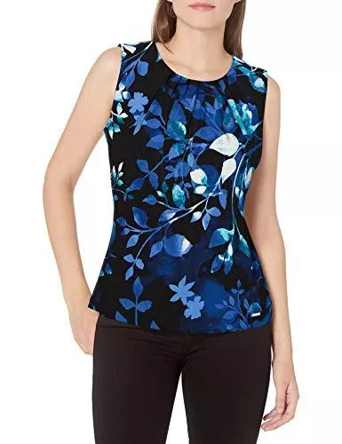 Calvin Klein Ärmellose Blusen Calvin Klein Damen Pleat Neck Cami Anzugjacke, Business-Stil