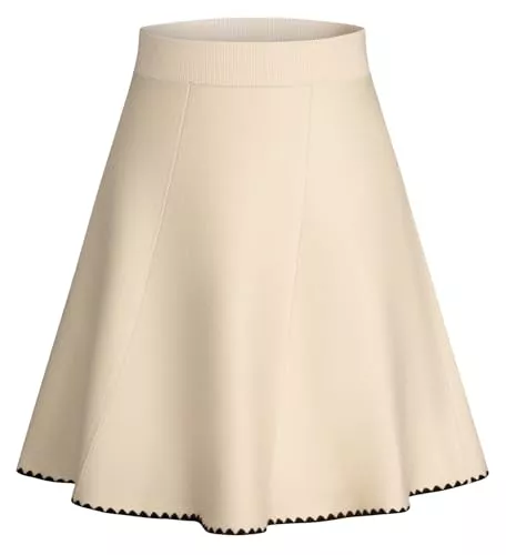 GRACE KARIN Röcke GRACE KARIN A Linie Dehnbarer Ausgestellter Midirock Skater Rock Damen Kurzer Rock mit Gummizug