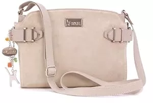 Catwalk Collection Handbags Taschen & Rucksäcke Catwalk Collection Handbags - Damen Umhängetasche - Crossbody Bag Mittelgroß - Leder und Wildleder - Verstellbarer Gurt - AMANDA